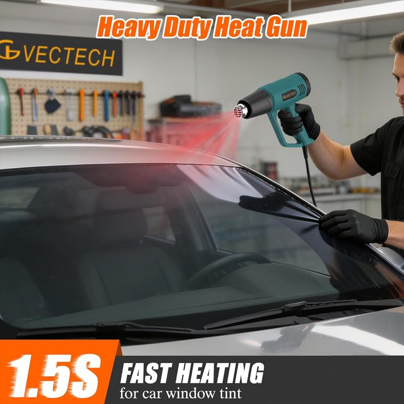 Heat Gun,10FT cable,Dual-Temperature Settings 572°F & 1112°F - color: Green