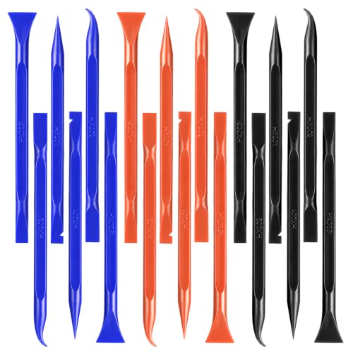 18Pcs Non-Scratch Plastic Scraper Tool, 3 Styles Plastic Scraper for Tight Spaces Multi-Purpose Kitchen Scraper Cleaning Pen for Paint, Stickers Label, Oil Stains, Tight Spaces, Crevices