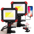 Easymaxx Rechargeable Clip Light 2 Pack, 2100LM LED Clamp Work Light