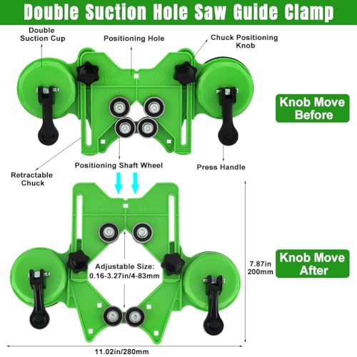 Diamond Hole Saw Kit,16 PCS Tile Hole Saw Kit with Double Suction Cup Guide