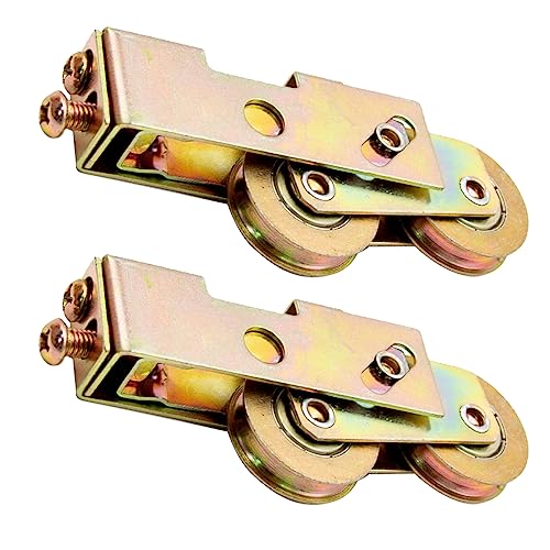 Sliding Door Rollers Replacement Sliding Patio Door 1-1/4 Inch Tandem Roller Assembly, 5/16 Inch Steel Ball Wheel Bearing for Sliding Glass Door Screen Door Gate, 2 Pack