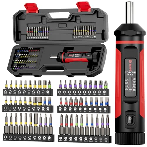 VANPO Torque Screwdriver 10-90 in-lb, 1/4" Drive Precision Driver Set - size: 10-90In-lb