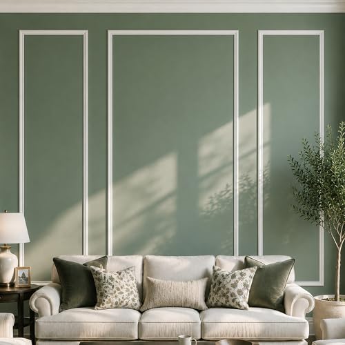 SMARTSTANDARD Precut Wall Molding Kit, Ready to Assemble, 3 Frames, Style1 - color: White: 3 Frames, Style1