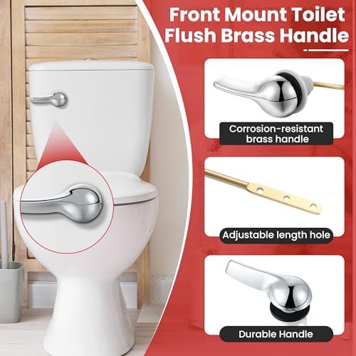 Saillong Universal Toilet Flusher Replacement Kit, Fill Valve, 2-Inch Flapper, Front Mount Handle Lever, Water-Saving, Adjustable Toilet Repair Kit Inside Tank, Easy to Install(Black) - color: Black