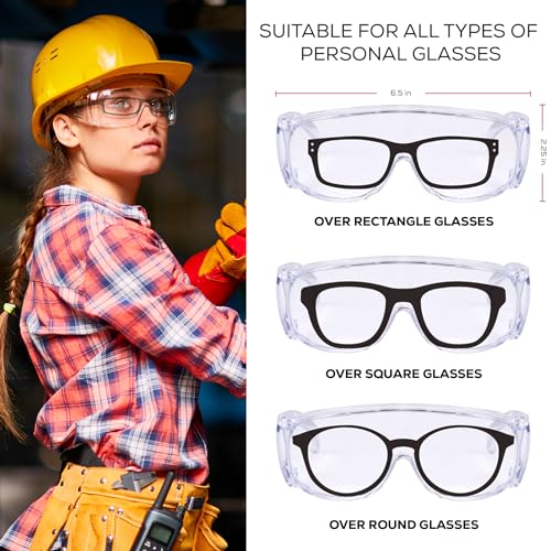 SAFE HANDLER Diamont Vented Over Glasses Safety Glasses - color: Clear
