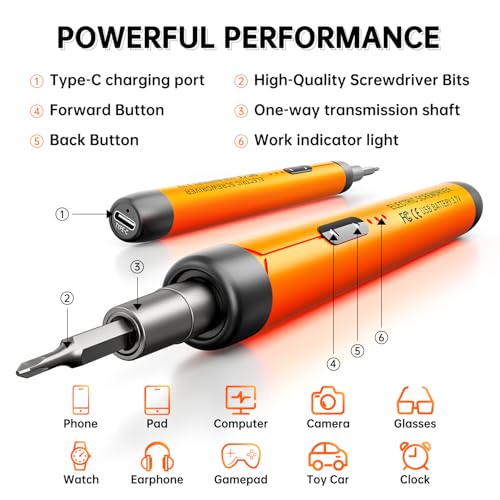 ANVANNA 88-IN-1 Mini Electric Screwdriver Set is a comprehensive electric precision tool kit designed for electronics repair and DIY projects - style: Pro Orange