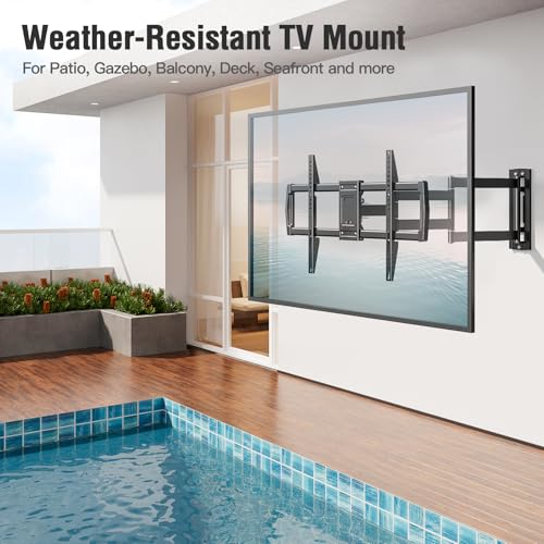 Outdoor TV Wall Mount Waterproof for 42-75 Inch TVs, 37.9" Long Extend Arm - size: Outdoor, Arm 37.9"