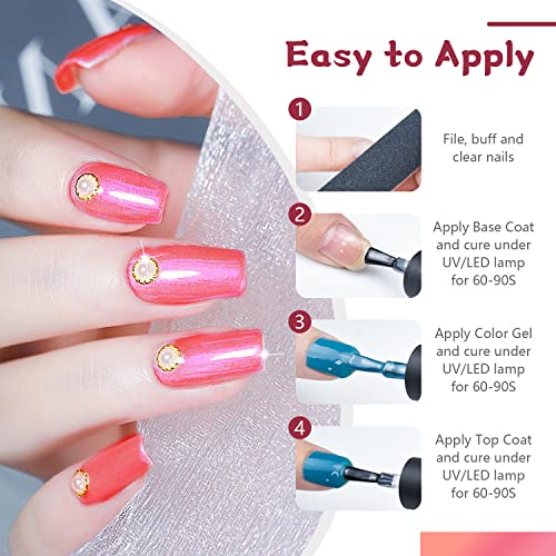 JODSONE Gel Nail Polish Starter Set Ribbon Glitter Summer Light Winter Dark Glossy 36-Piece Multi-color Gel Nail Polish Set - color: KIT-10