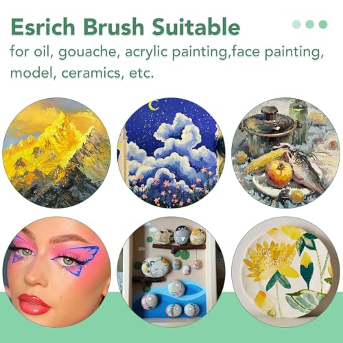 ESRICH 80PCS Paint Brushes, Paint Brush for Acrylic Painting - color: Green, size: 80
