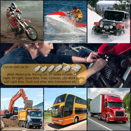 205 PCS Deutsch Connector Kit, DT 2 3 4 6 8 12 Pin Connectors, IP67 Waterproof Electrical Connectors Plug with 70 Pairs Size 16 Solid Contacts for Car Truck Boat, 205 PCS(Solid Contacts) - size: DT Series 205 PCS