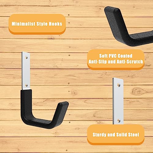 Heavy Duty Garage Utility Hooks, Wall Mount Ladder Hangers, 8 S - size: 8 Small
