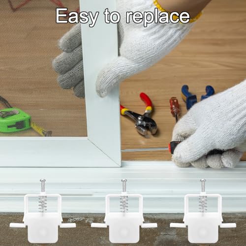 4pcs Sliding Screen Door Rollers, 1in Spring Loaded Rollers Replacement Roller Assembly with Carbon Steel Ball Bear Replaces B646 B737 B691 B695 Door Wheels