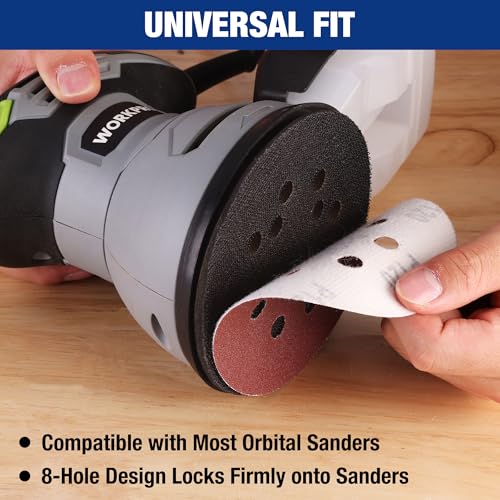 WORKPRO Sanding Discs Set, 5-Inch 8-Hole Hook and Loop, 50 Pack - style: 50PCS 5 Inch Assort Grit
