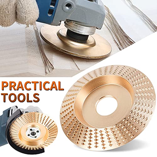 Pomsare 3PCS Angle Grinder Polishing Pad, Wood Carving Disc Set for 4 1/2 Inch Angle Grinder, Heavy Duty Wood Sanding Disk Grinding Wheel, Stump Grinder Attachments for Wood Cutting Shaping