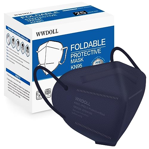 WWDOLL KN95 Face Mask 25 Pack, 5-Layers Breathable Disposable KN95 Masks - color: Purple