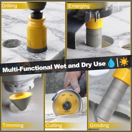 Diamond Tile Hole Saw Kit-15Pcs,Core Drill Bits for Ceramic,Glass