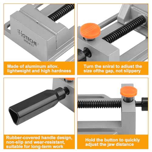 Hoteche 2.5-Inch Quick Release Drill Press Vise, Bench Vise Clamp for Drilling Machine, Portable Rapid Adjust Milling Vice, Heavy Duty Tabletop Fastener for Precision DIY Woodworking & Crafts - size: 2.5-Icnh Quick Release