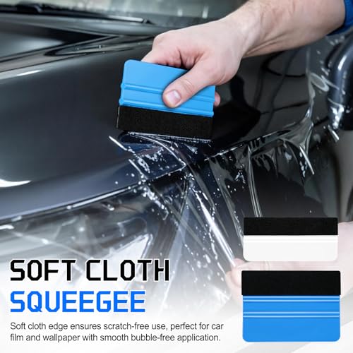 SINGARO Car WindowTint Kit, 9PCS Vehicle Glass Protective Film Wrapping Installation Set, Auto Vinyl Wrap Tinting Tools Included Vinyl Squeegee, Felt Squeegee, Cutter with Replacement Blades - color: 9pc