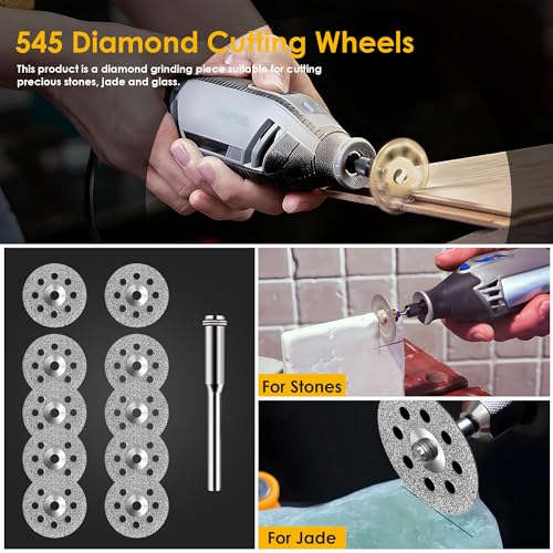 44 Pcs Gold Cutting Wheel Set Compatible with Plastic for Rotary Tool - color: Gold