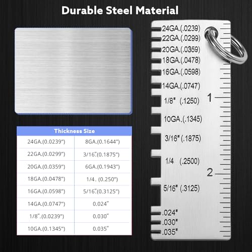 Pimoys 2-Pack Stainless Steel Wire Gauge and Sheet Metal Thickness Tool - style: Sheet