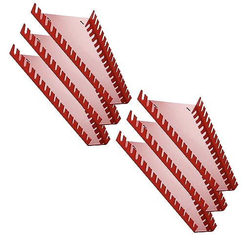 Reniteco Plastic Wrench Organizer, Premium High-density Wrench Holder, Large Wrench Racks for Wall and Tool Box, 96 Slots Fit SAE&Metric Wrench Tray(6Red) - color: Red, size: 6PC