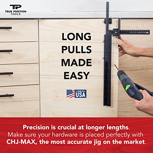 MAX Cabinet Hardware Jig - Install Long Pulls and Shelf Pin Holes - Made In USA - Hand Calibrated by True Position Tools - size: MAX