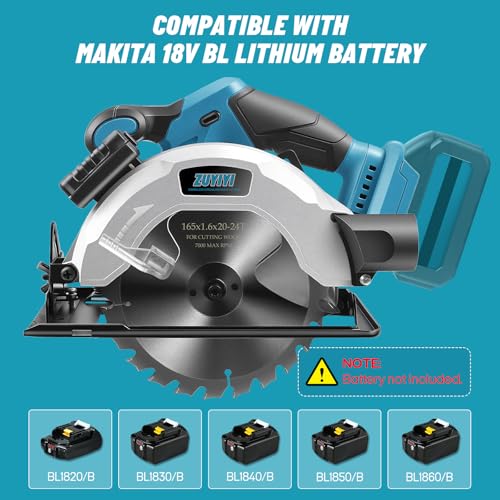 6-1/2 Inch Cordless Circular Saw for Makita 18V Battery, Bare Tool