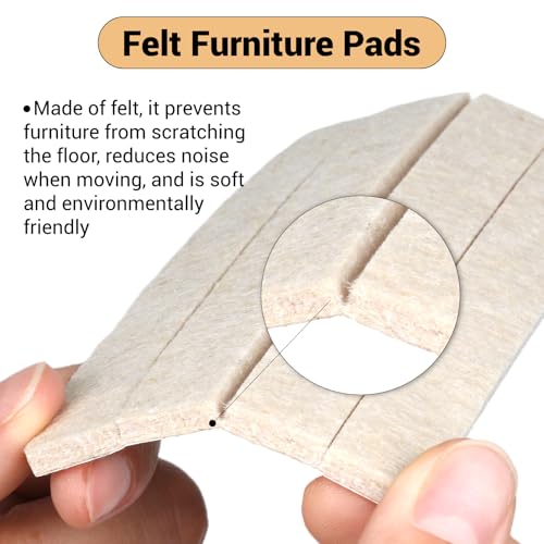143-Piece Felt Furniture Pads, Anti-Scratch Furniture Felt Pads, Self-Adhesive Chair Leg Floor Protectors for Hardwood Floors, Brown and Beige, HOME MASTER HARDWARE