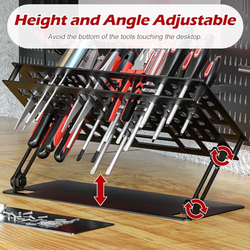 Screwdriver Organizer Holder Rack: Height Adjustable (Black) - color: Black