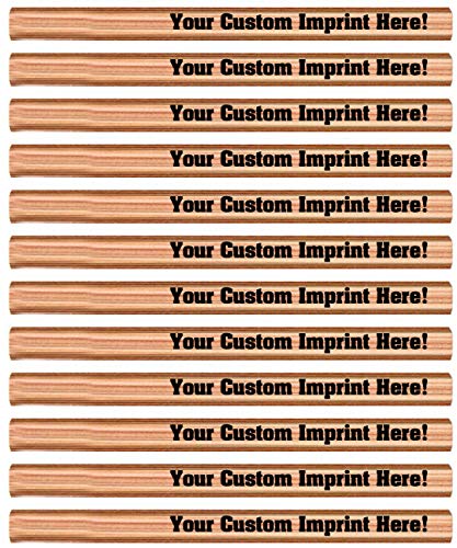 Express Pencils ™ - Natural Custom Carpenter Pencil Personalized imprinted with your Name, Logo or Message Pack of 12(Natural) - color: Natural