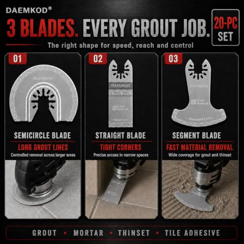 20PCS Diamond Oscillating Tool Blade, Multitool Blades | Multi Tool Blades Kit & Oscillating Tool Accessories for Grout Removal, Diamond Edge for Precise Cutting Performance - size: A-20 PCS