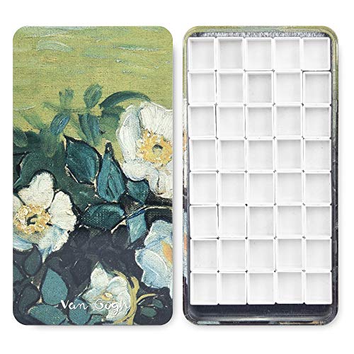 qianshan 40Pcs Empty Half Pans Watercolor Tin Palette with Magnetic Stripe - color: Wild Rose