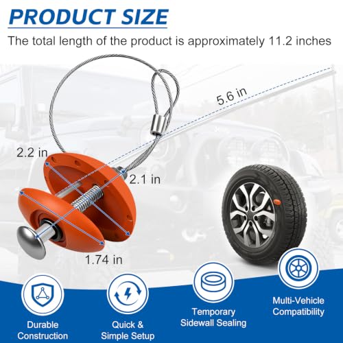 Tire Puncture Repair Kit – Portable Sidewall Emergency Repair Tool Compatible with ATV UTV SXS RZR Can-Am KRX Talon Maverick Polaris Jeep Toyota Lawnmower Zero‑Turn Tractor Trailer - color: 2 PCS