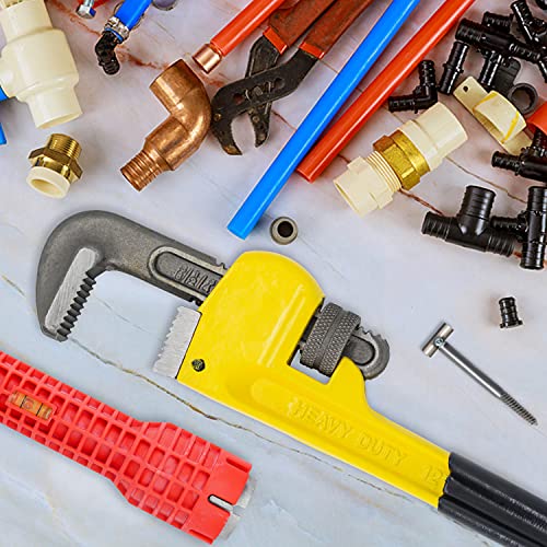 KOTTO Heavy Duty Adjustable Pipe Wrench Set - 3 Pack (8, 10, 12 Inches) Plumbing Wrench Tool with Faucet Pipe Tool in Storage Case
