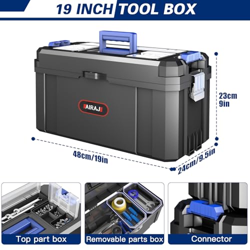 AIRAJ 3-In-1 Rolling Tool Box with Wheels, Stackable Tool Box,17+19+21"