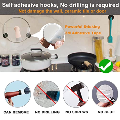 8-Pack Adhesive Wall Hooks for Bathroom Kitchen Towels Coats, Black - color: Black