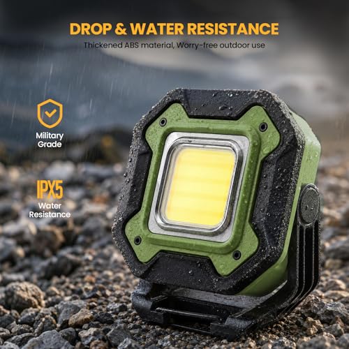 2-Pack 6000mAh Magnetic LED Work Light Rechargeable Waterproof - color: Green