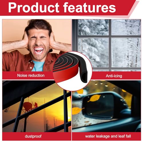 Pangda 35ft D Shape Rubber Weather Stripping 1" W X 0.5" H Foam RV Car Seal - size: 35ft, style: 1" W X 0.5" H