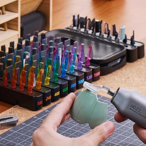 HOZO NeoSander Premium Combo – Mini Reciprocating Detail Sander Kit with 64 Color-Coded Sanding Heads, Charging Dock & Basic Sandpaper Set, Gift Idea for 3D Printing, Model Makers & DIY Enthusiasts - style: NeoSander Premium Combo