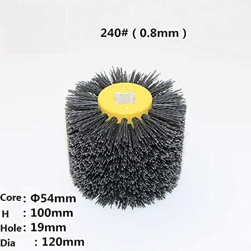 SIGNI Abrasive Nylon Drawing Wheel Drum Burnishing Polishing Brush for Wood Furniture Floor Polishing 120X100mm 240 Grit 1pack - size: 240 Grit, Black