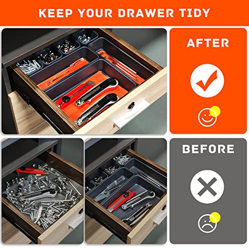 Tool Box Organizer, Tool Drawer Organizer Tray Divider, Toolbox Organization, Garage Tool Organizers and Storage, Tool Box Accessories for Rolling Tool Chest Cabinet (Orange (47PCS)) - color: Orange (47PCS)