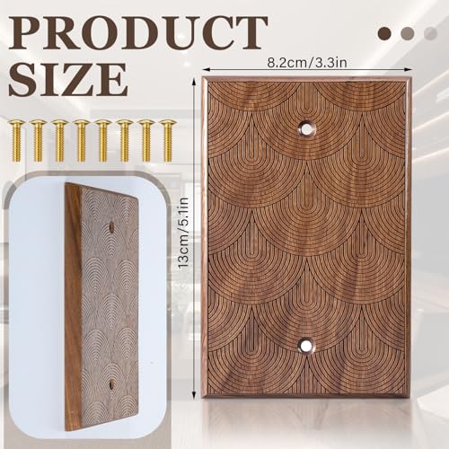 DoubleFill 4 Pcs Walnut Wood Switch Cover,8.2 * 13cm,Brown - color: Brown, size: 13 x 8.2 cm