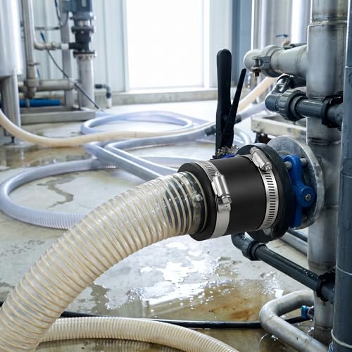 4 Pcs 2-1/2 Inch Dust Control Flex Cuffs with Stainless Steel Hose Clamps, Flexible Rubber Connector for Plastic and Copper Plumbing Connections(2-1/2 Inch)