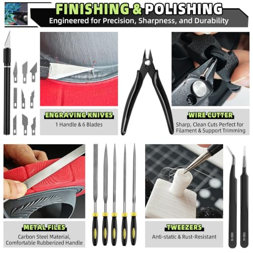 50pcs 3D Printer Toolkit and Accessories for All FDM/SLA 3D Printers - style: Essential Version