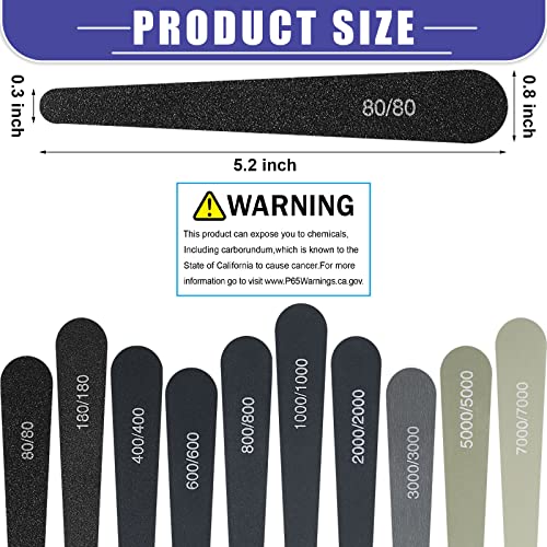 Honoson 20 Pcs Sanding Sticks Model, Low Grits Rating, Water Drop Style - style: Water Drop Style