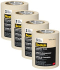 Scotch Painter's Tape Contractor Grade Masking, 3 Rolls, 1.88 in x 60.1yd, Holds to Surfaces for Upto 3 Days, Removes Easily Without Leaving Sticky Residue, Interior & Exterior(2020-48EP3)(Pack of 4) - size: 1.88" Width (Pack of 4)