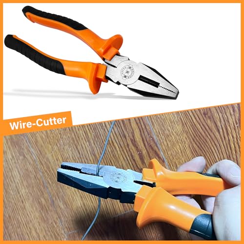 4-Piece Large Pilers and Wrench Set,10 Inch Groove Joint Pliers and Adjustable Wrench with 8 Inch Long Nose and Lineman's Pliers for Home Use and DIY Project - style: 4 Pack 8" & 10"