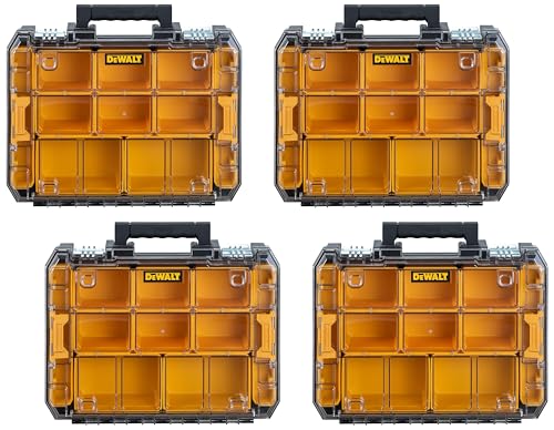 DEWALT TSTAK Tool Organizer,Small Parts and Screw Organizer Tool Box with Removable Compartments,(DWST17805),(Pack of 4) - size: 17.25" L x 13.25" W x 4.62" H (Pack of 4)