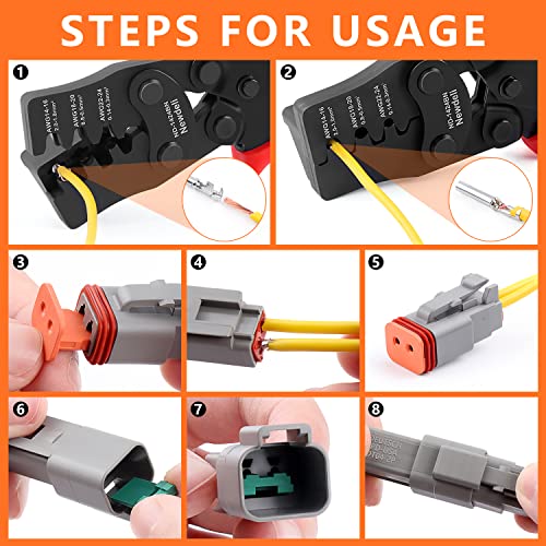 Newdeli Deutsch Connector Kit 188Pcs 12 Sets 2 3 4 6 8 12 Pin Connectors with Size 16 Stamped Contacts 14-20AWG DT Series Sealed Waterproof Automotive Electrical Wire Connectors - size: DT Connector 188 Pcs Multi-Pin Kit