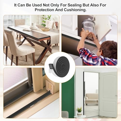 uxcell Weather Stripping Door Seal, 1-3/16" x 1/8" x 6.5 Ft Adhesive Foam Tape Seal Soundproof Insulation Strips for Door Frame Window Gaps (1 Roll, 6.5 Feet) - size: 1-3/16" x 1/8" (6.5 Ft)